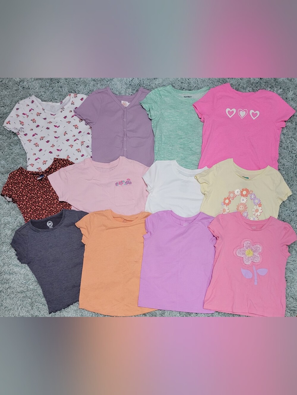 Girls Bundle Of 12 Tee Shirts